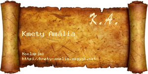 Kmety Amália névjegykártya
